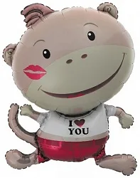 F 34" Обезьянка с поцелуем,1 шт. (Китай)