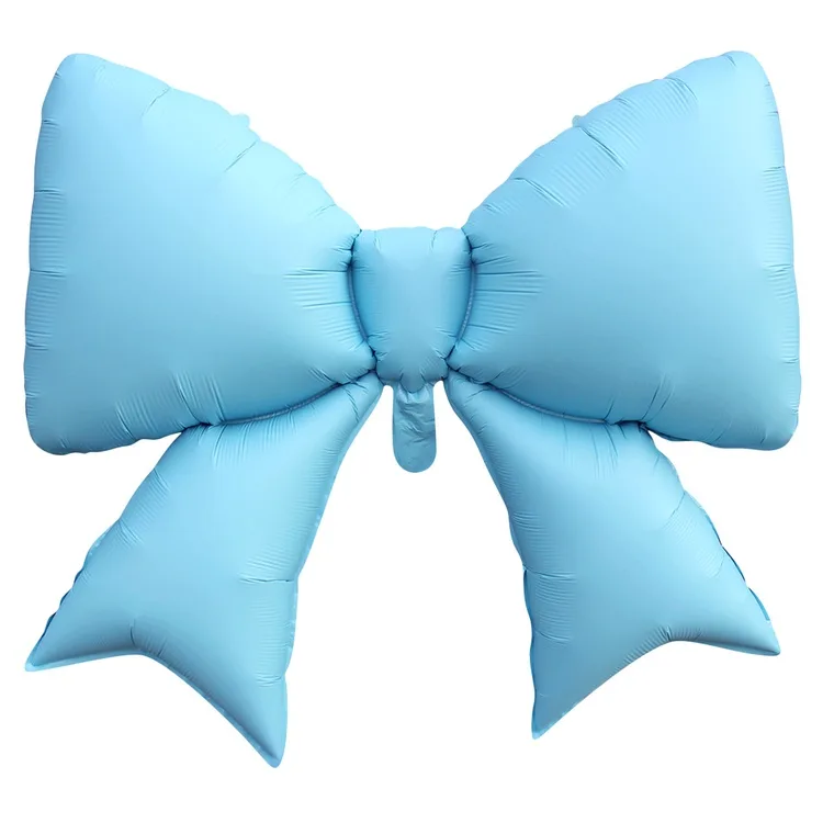 К 39"/100 см Бант голубой сатин/1 шт.(Китай)