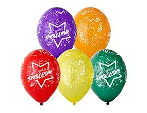 В 14"/36см С ДР Звезды Серпантин/25 шт./(Бельгия)