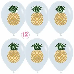 S 12"/30см Ананас, Белый (005), Пастель, 2 ст./50 шт.(Колумбия)