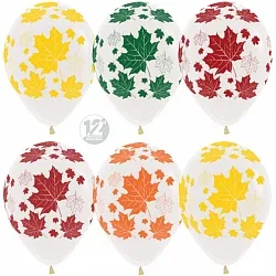 S 12"/30см Листья, Прозрачный, Кристалл, 5 ст./50 шт.(Колумбия)