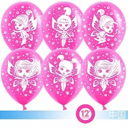 К 12"/30см Феи, Фуше, Пастель, 5 ст., 100 шт.(Китай)