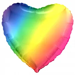 F 18"/46см Сердце, Радужный, 1 шт.(Китай)
