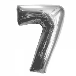 F 40"/102см Цифра "7", Серебро, в упаковке, 1 шт. (Китай)