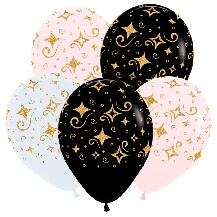 S 12"/30см Золотые бриллианты Микс, Ассорти Пастель, 5 ст./ Колумбия / 50шт.