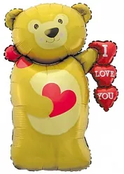 F 36"/91см Мишка с сердцем, 1 шт. (Китай)