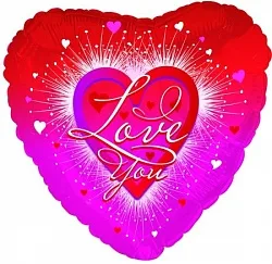 С 18"/46см Сердце, Я люблю тебя (Фейрверк), 1 шт. (США)