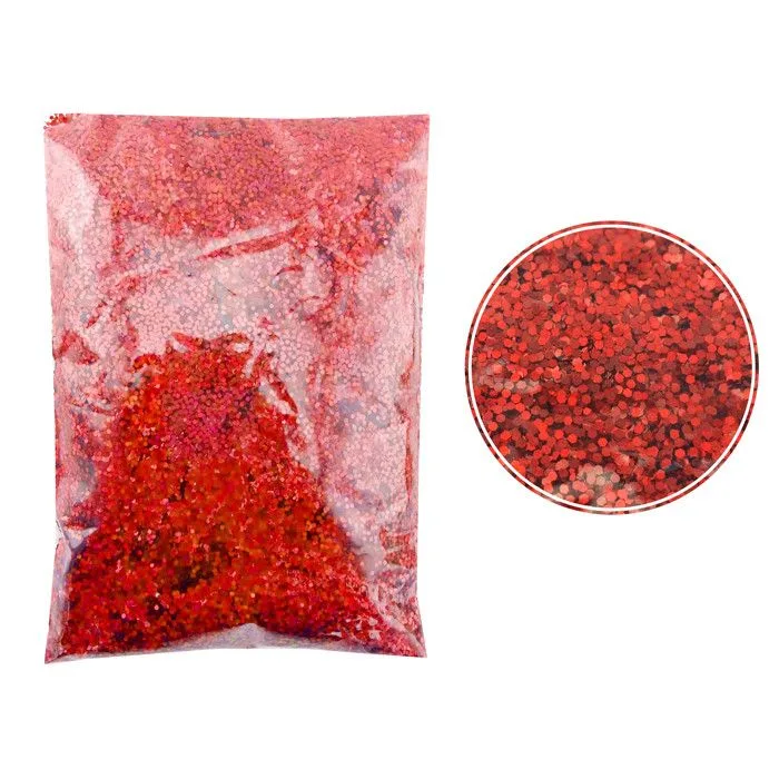 Глиттер "Блестки" лазерный Красный 1 мм/100 г./ (Китай)