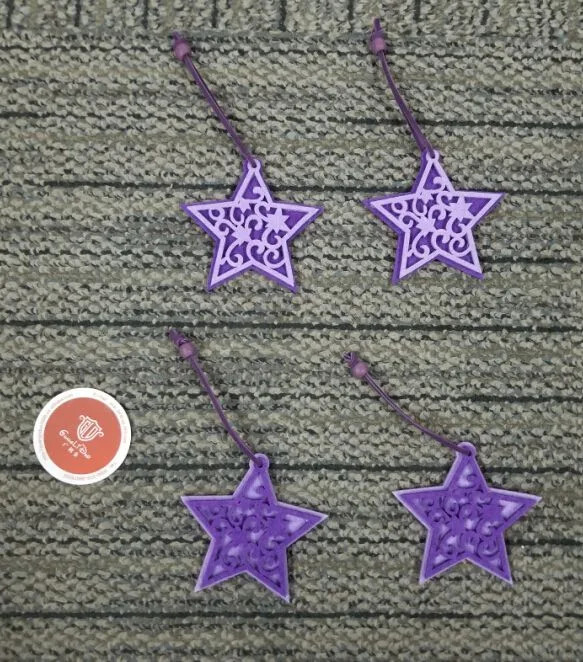 Елочные украшения из фетра "Звезда" Фиолетовый, 8 см/набор 4 шт./(Китай)