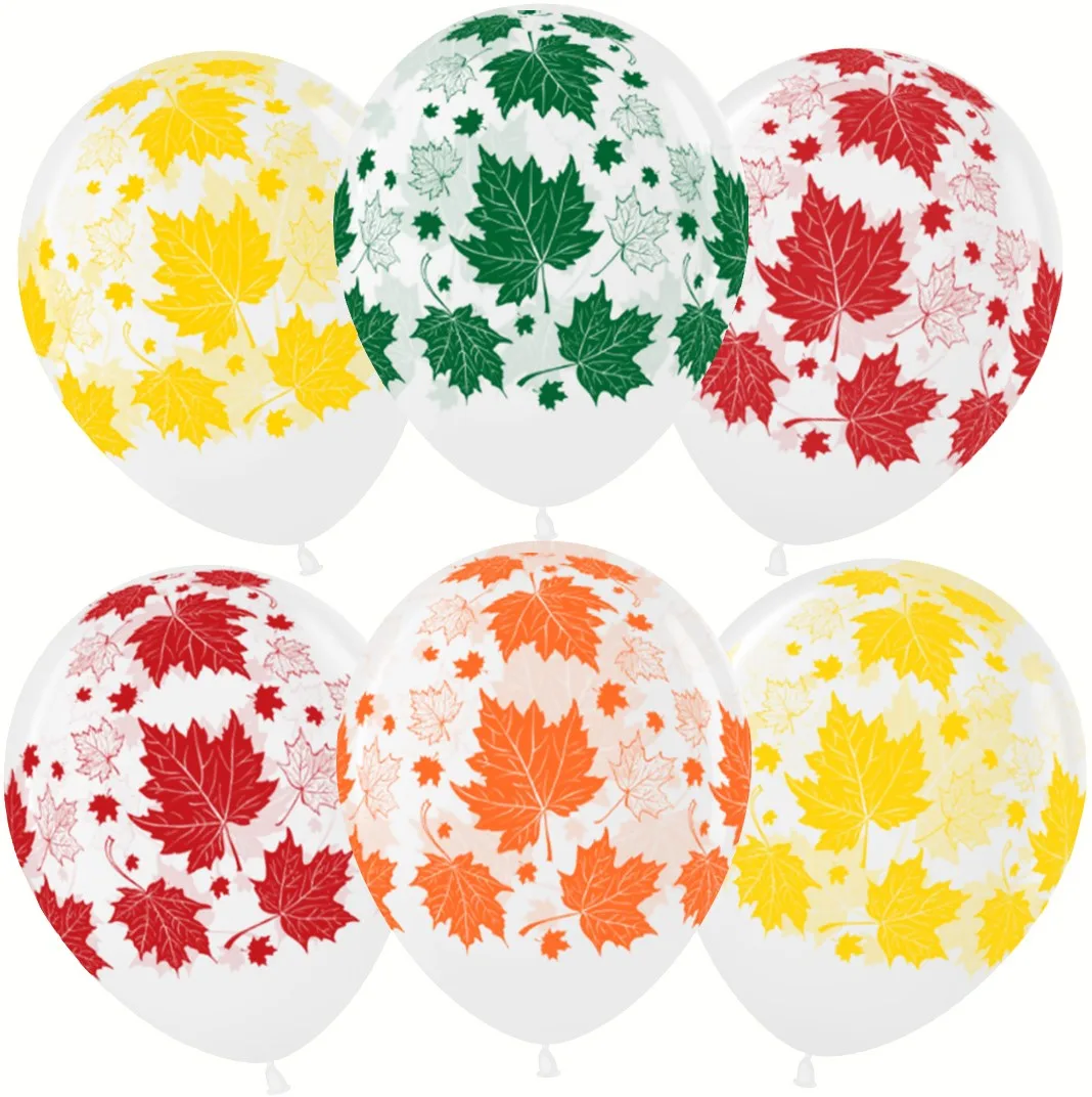 ВВ 12''/30 см Разноцветные листья, Прозрачный, 25 шт.(Малайзия)