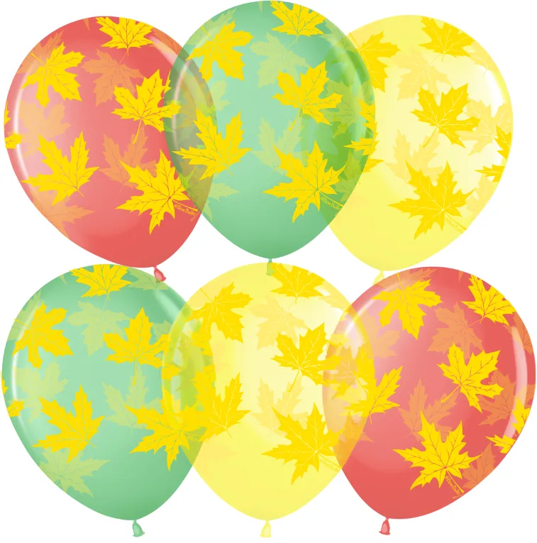 ВВ 12''/30 см Листья, Ассорти, кристалл, 5 ст, 25 шт.(Малайзия)