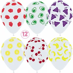 S 12  Фрукты, Белый/Прозрачный, 5 ст./ 50 шт. / (Колумбия)