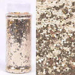 Конфетти фольга, Шестиугольники, Белое Золото,90 гр., в банке