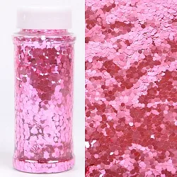 Конфетти фольга, Шестиугольники, Розовый,90 гр., в банке