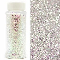 Конфетти фольга, Шестиугольники, Белый голография, микро,90 гр., в банке