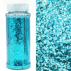 Конфетти фольга, Шестиугольники,Лазурь голография, микро,90 гр., в банке