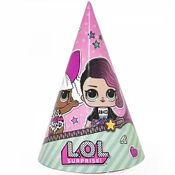 Колпак "Кукла ЛОЛ" розовый/мятный / уп. 6 шт.