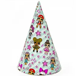 Колпак "Кукла ЛОЛ" мятный / уп. 6 шт.