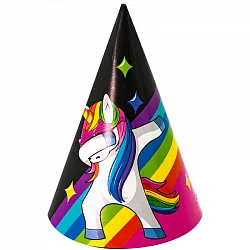 Колпаки "Танцующий единорог" уп /6 шт.