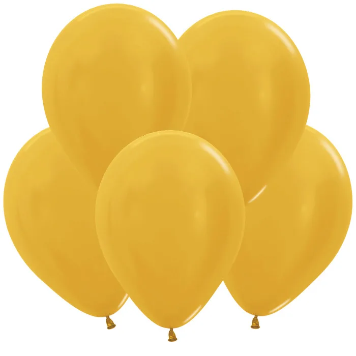 S Метал 10"/25см Золото Яркое / Gold R / 100 шт. / (Колумбия)