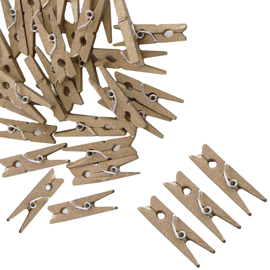Декоративные прищепки Крафт 2,5 см. Дерево, 24 шт.