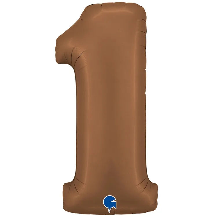 G 40"/102см Цифра "1" Сатин Chocolate 1 шт. (Италия)