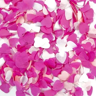 Конфетти тишью Сердце, Розовый микс, 2,5 см, 50 гр.