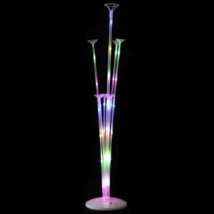 Стойка для шаров, Фонтан, 7 насадок, с подсветкой, 0,39*0,72 м, Разноцветный, 1 шт.