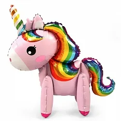 F 22"/56 см Ходячая Фигура, Единорог Радужный, Розовый, 1 шт.. (Китай)