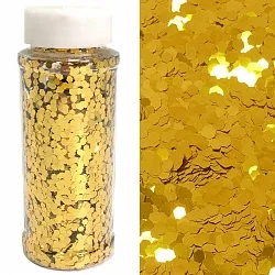 Конфетти фольга, Шестиугольники, Золото,90 гр., в банке