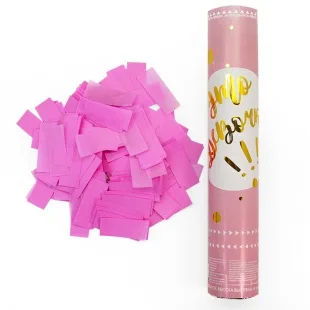 Пневмохлопушка 30 см, Гендер Пати, Это Девочка!, Конфетти тишью, Розовый, 1 шт.