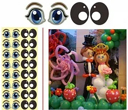 Наклейки на шары "Глазаки" / 32 шт. на листе