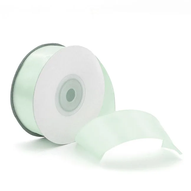 Лента Атлас Нежно-зеленый / 25 мм * 22,85 м (Китай)