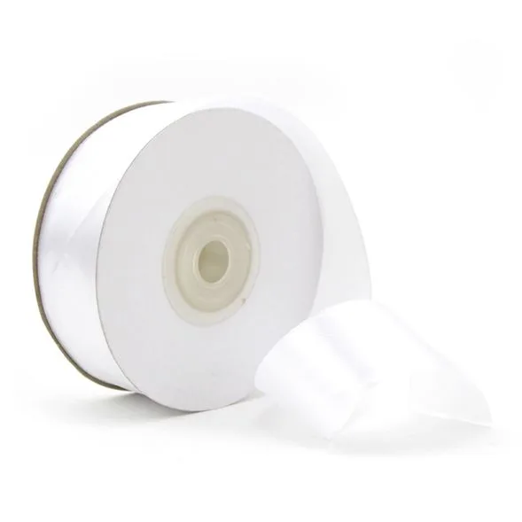 Лента Атлас Белый 1/ 1.2 cм * 22,85 м (Китай)