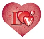 Валентинка Love  сердца (20 шт.)