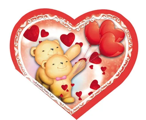 Валентинка Мишки с шариками (20 шт.)