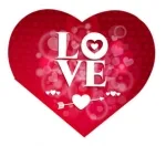 Валентинка Love бордо (20 шт.)