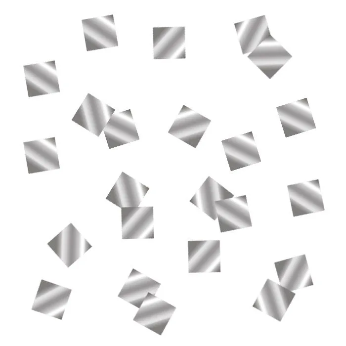 Конфетти "Квадраты серебряные " фольгированные 1 см. / 500 г./ (Китай)