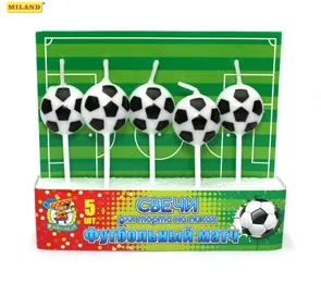 Свечи на пиках "Футбольный матч " 5 шт