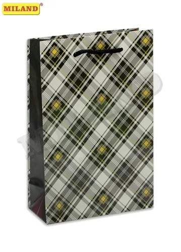 Пакет подарочный "Свитер в клетку" 14*20*6.5 см