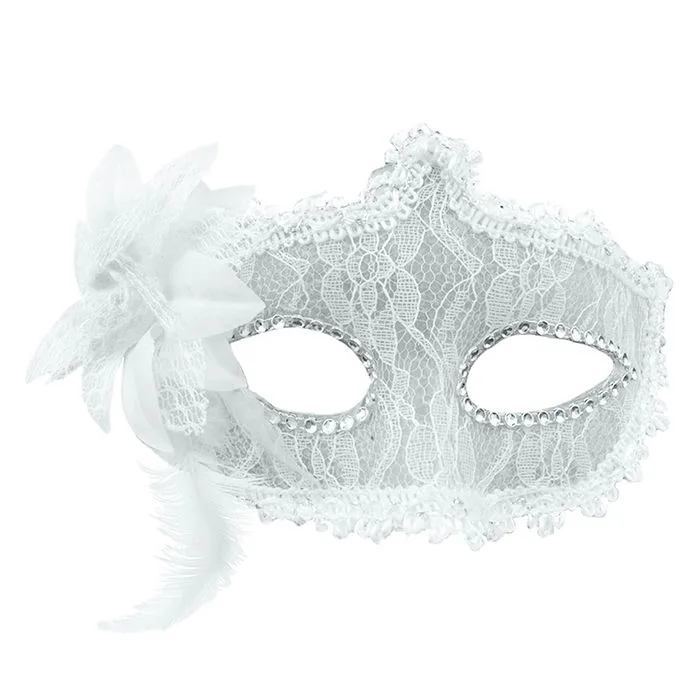Маска венецианская "Кружево" Белая (Китай)
