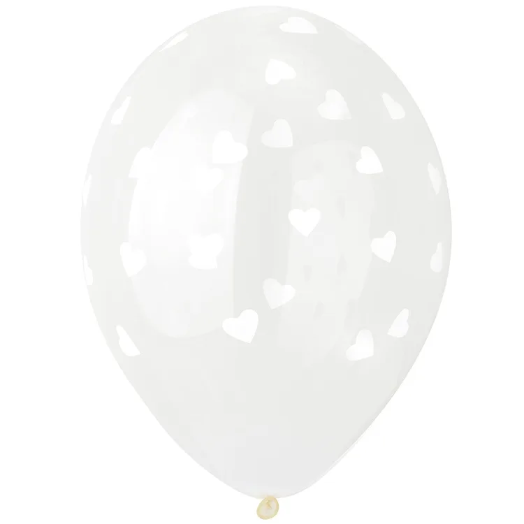 В 14"/36 см Кристалл, Сердца белые, 25 шт.(Бельгия)