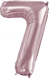 F 34"/86см Цифра, 7, Slim, Светло-розовый, 1 шт. в упак. (Китай)