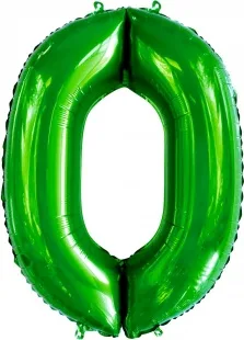 F 34"/86см Цифра, 0, Slim, Зеленый, 1 шт. в упак.  (Китай)