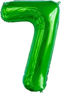 F 34"/86см Цифра, 7, Slim, Зеленый, 1 шт. в упак.  (Китай)