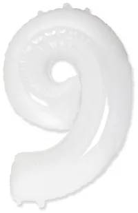 И 40"/102см Цифра "9", Белый/ 1 шт (Испания)