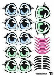 Наклейки "Глаза. Рты №11 6 компл. на листе
