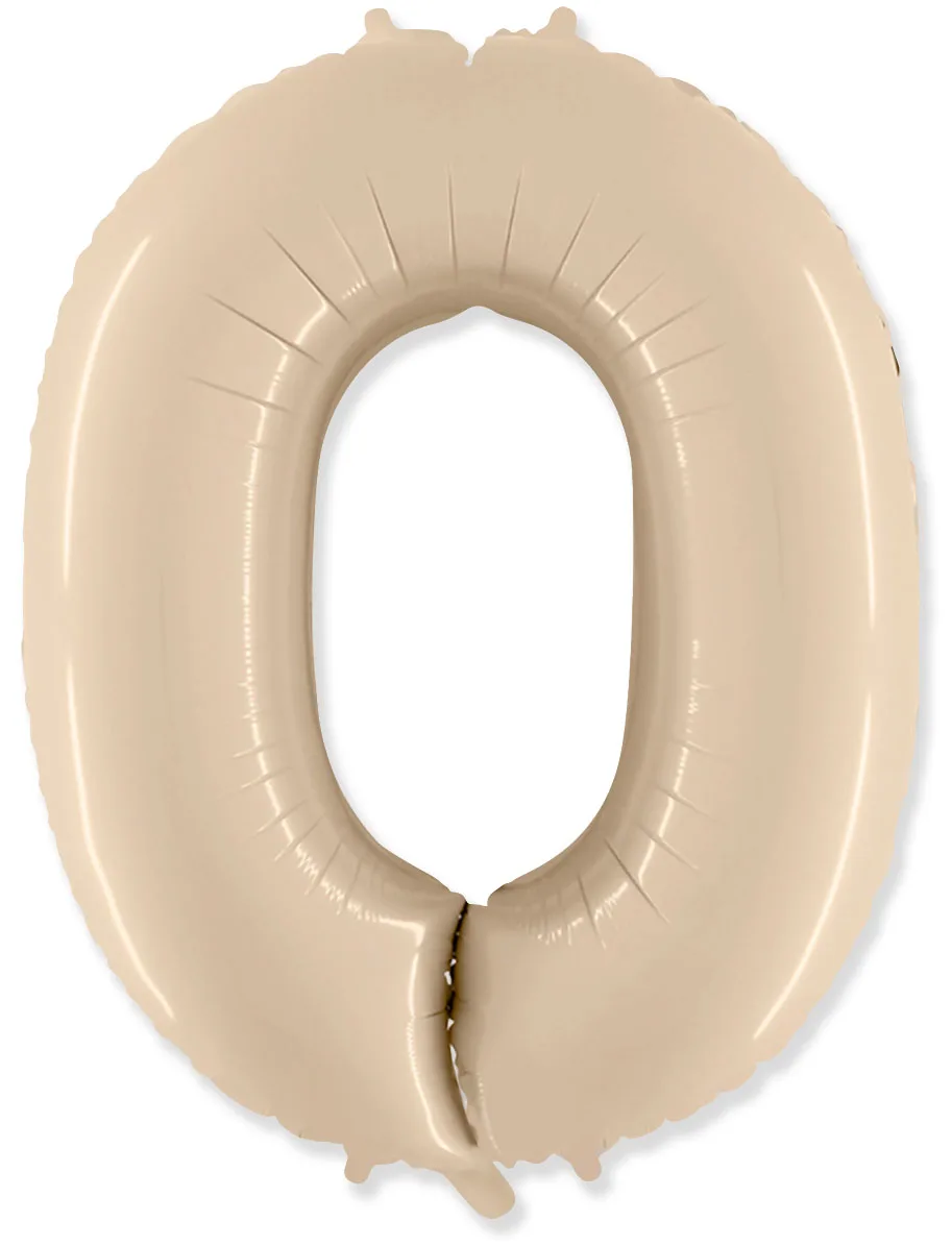 И 40"/102см Цифра, 0, Кремовый, в упаковке 1 шт.  (Испания)