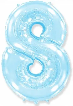 И 40"/102см Цифра, 8, Голубой, в упаковке 1 шт.  (Испания)