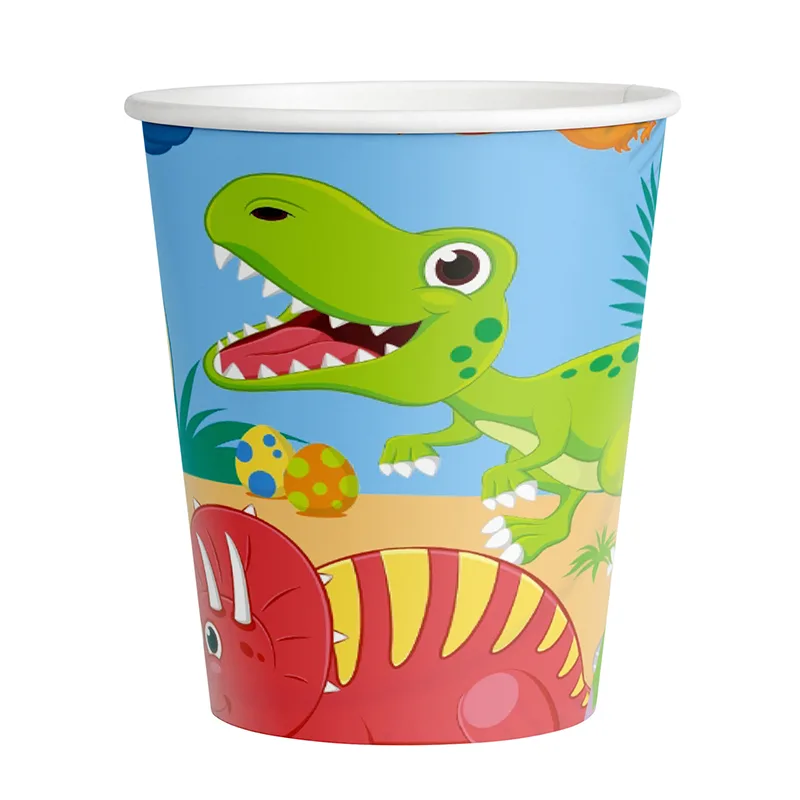 Стаканы бумажные "Динозаврики" 260мл, 6 шт.